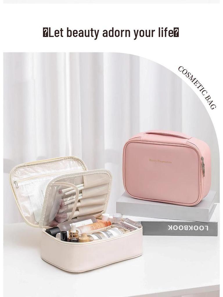Partitioned High-Capacity Travel Makeup Bag, 1-Piece