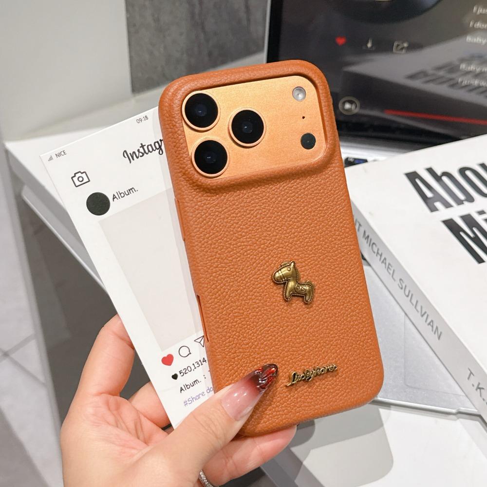 Modische Pony-Leder-Streifen-Hülle Für iphone 17 Air 16 15 14 13 12 Pro Max 17 Pro stoßfeste Schutzhülle Stoßfeste Abdeckung
