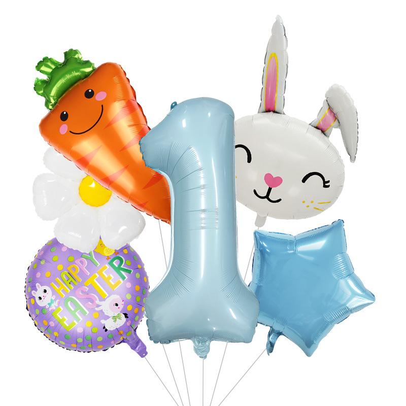 

Набор воздушных шаров из алюминиевой пленки «Редис пасхального кролика» Празднует фестиваль, украшения, оформление сцены, фото Easter Style 1