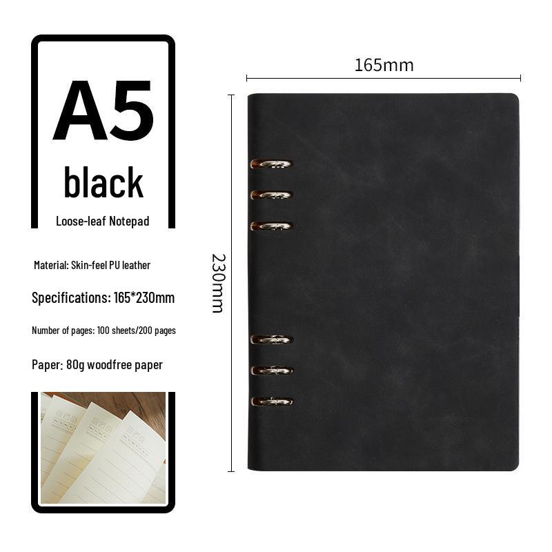 A5 Loose-Leaf Notebook Gift Box Set: Customizable Notebook with Refill Pages A5