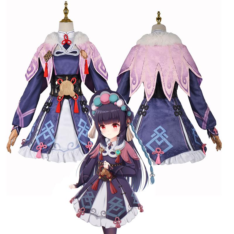 Anime Yunjin Cosplay Kostýmy Ženy Lolita Fialové šaty Čínská opera Speciální klobouk Halloween Party Sada pro krásné dívky