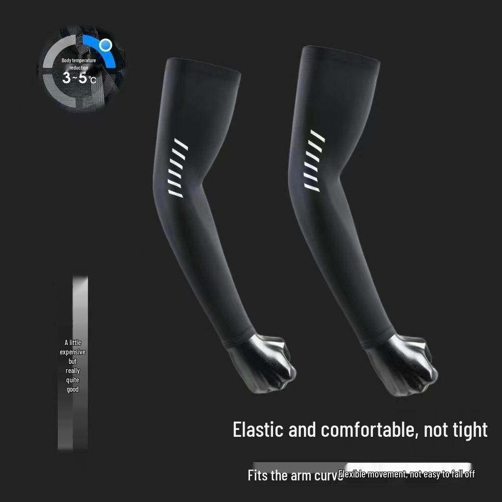 

Summer Ice Silk Sun Protection Arm Sleeves: UV-Resistant, Breathable, Lightweight for Men - Ideal for Cycling & Driving Extra Large
