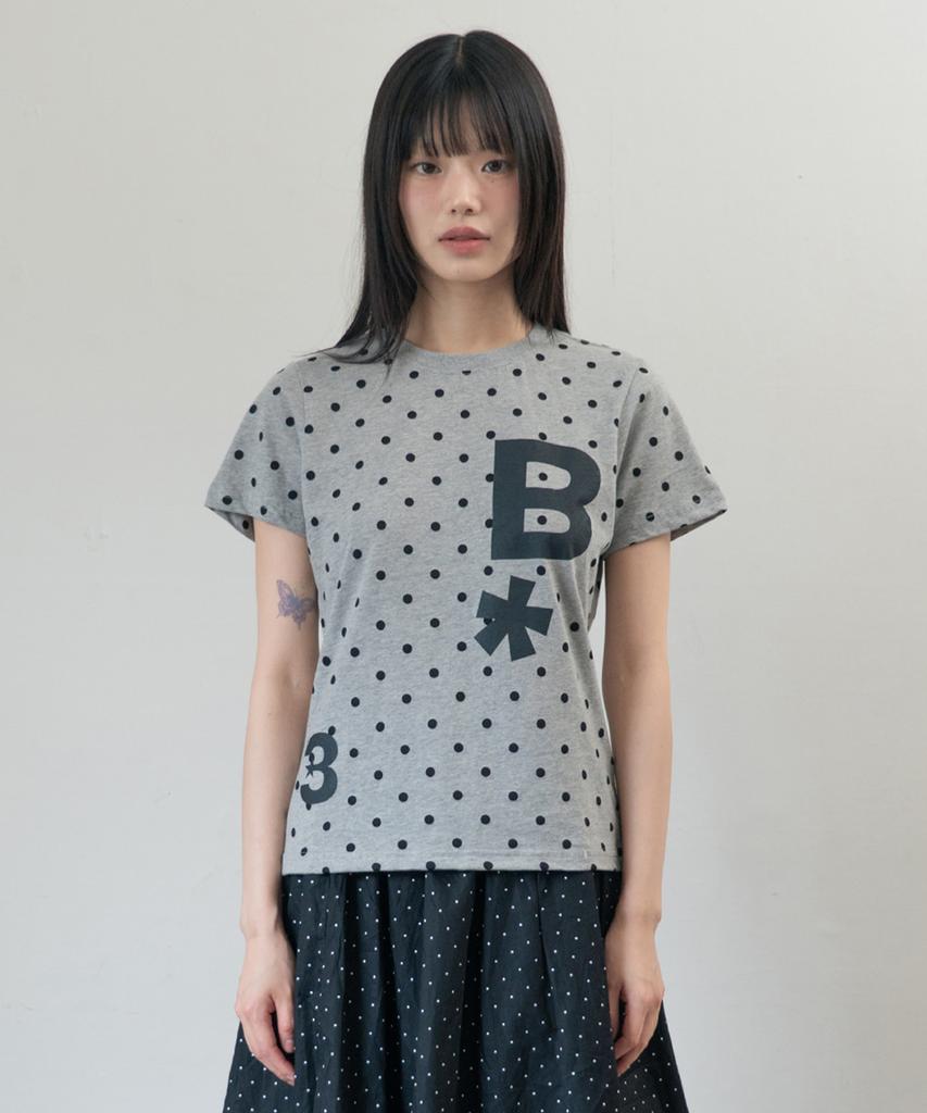 BAUF B Logo Slim Fit T-Shirt [Dot Gray]