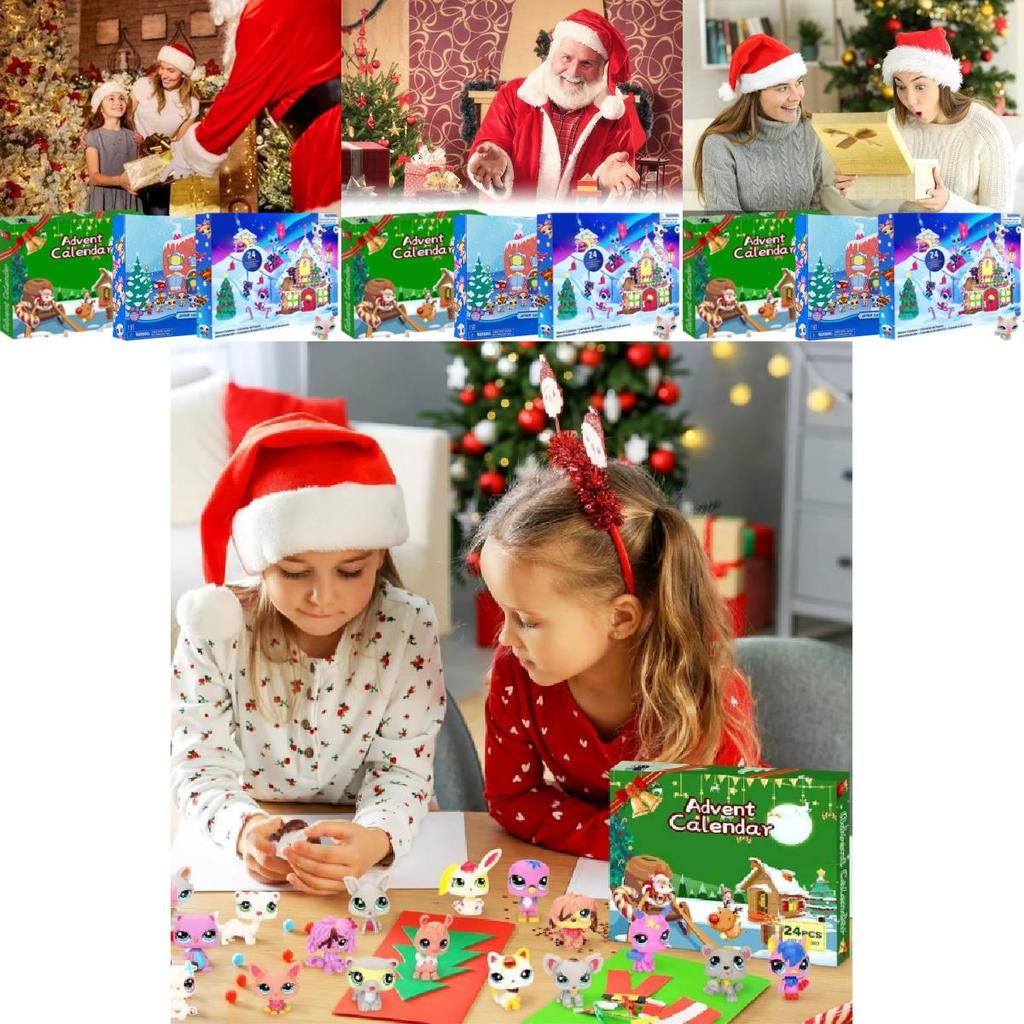 Advent Calendar Countdown For Christmas Featuring 24 Adorable Anime Figurines In Colorful Boxes