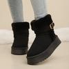 Thick-soled Warm Snow Boots for Women Fleece and Thickening for The Winter of 2025, Comfortable and Lightweight Stylish Belt Buckle Shoes