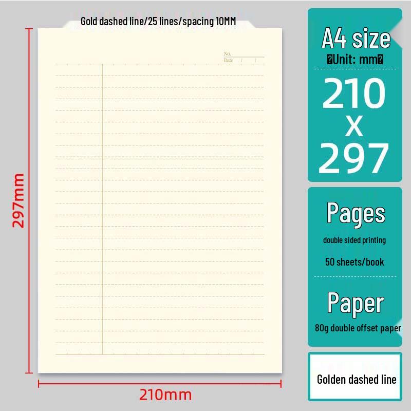 American Style Lined & Grid Paper Draft Pad with Sticky Notes for Homework & Exams