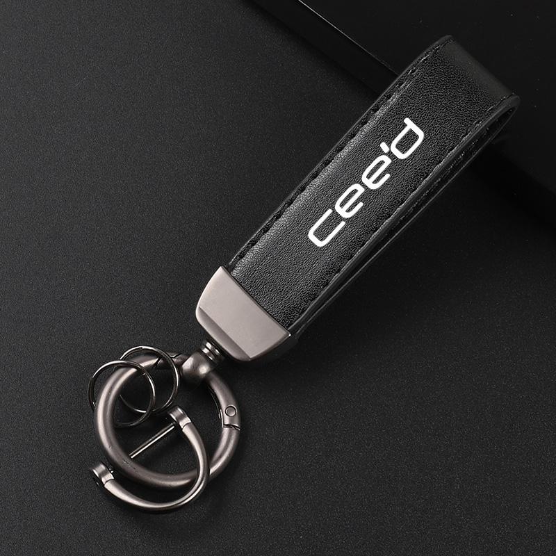 Portachiavi Deluxe in Pelle con Ciondolo Portachiavi con Emblema Auto Per KIA CEED gbnkr30