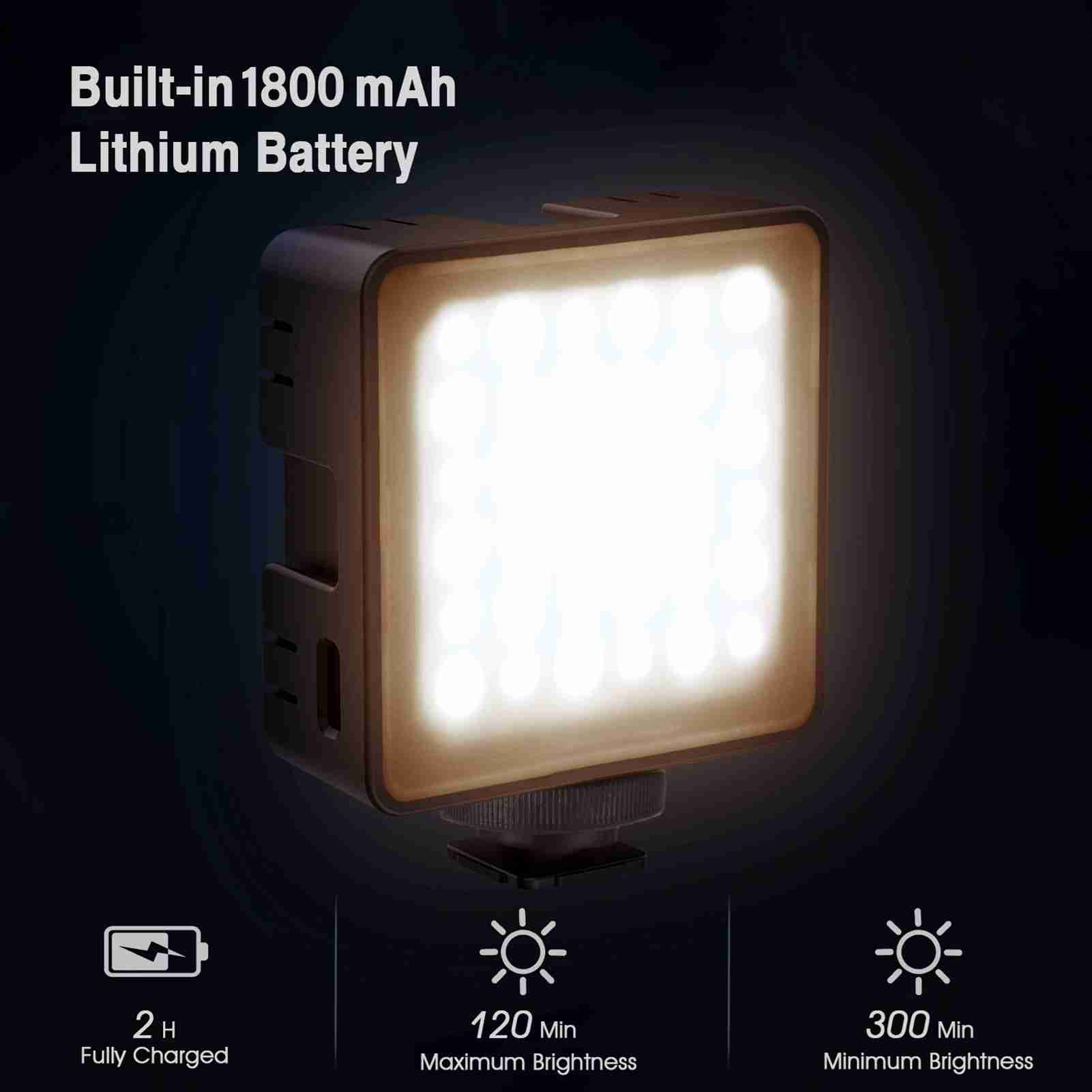 LED Photography Fill Light Dual Color Temperature 2800K-8500K Brightness   Fill Light with LCD Display Black