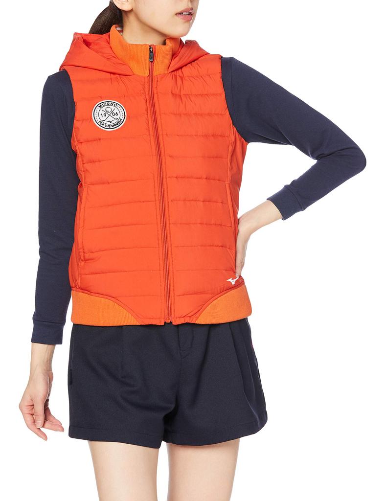 Mizuno Breath Thermo Lightweight Golf Down Spicy Size M Vest, Men's, 52ME0707, Orange, (Japan)