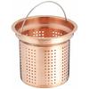 PEARL METAL Dish Drainer, 13.5cm, with Drain, Pure Copper, Made In Japan, Antibacterial, Aqua Splash H-9168