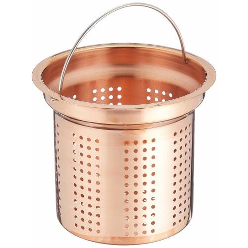 PEARL METAL Dish Drainer, 13.5cm, with Drain, Pure Copper, Made In Japan, Antibacterial, Aqua Splash H-9168
