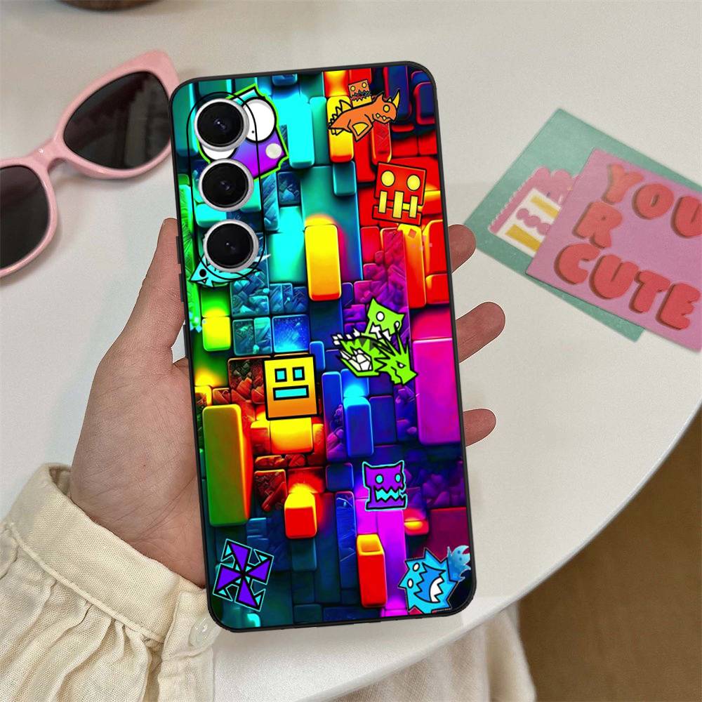 Game Geometry Dash Phone Case For Samsung S 24 Fe 25 Ultra Plus 20 Lite 21 30 22 23 24 22 Ultra 5G Fundas