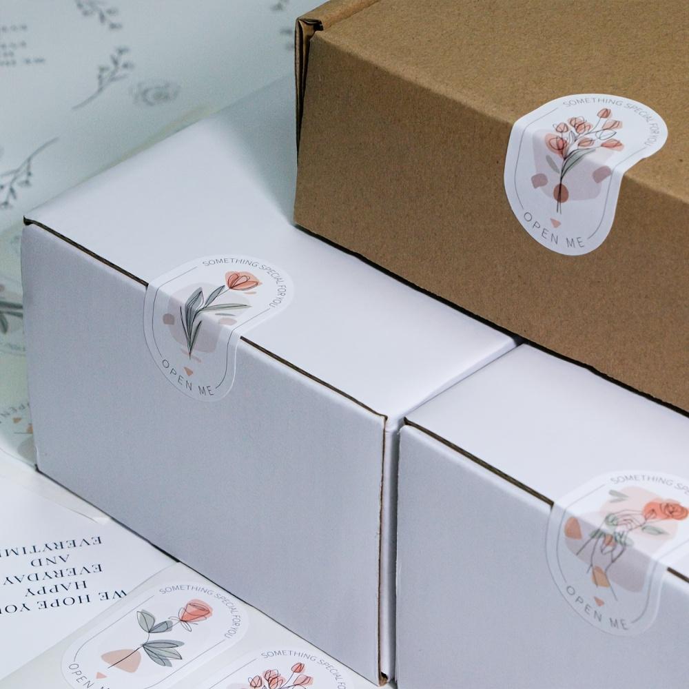 Minimalist Floral Adhesive Sealing Stickers for Gift Wrapping Decoration and Sealing Labels