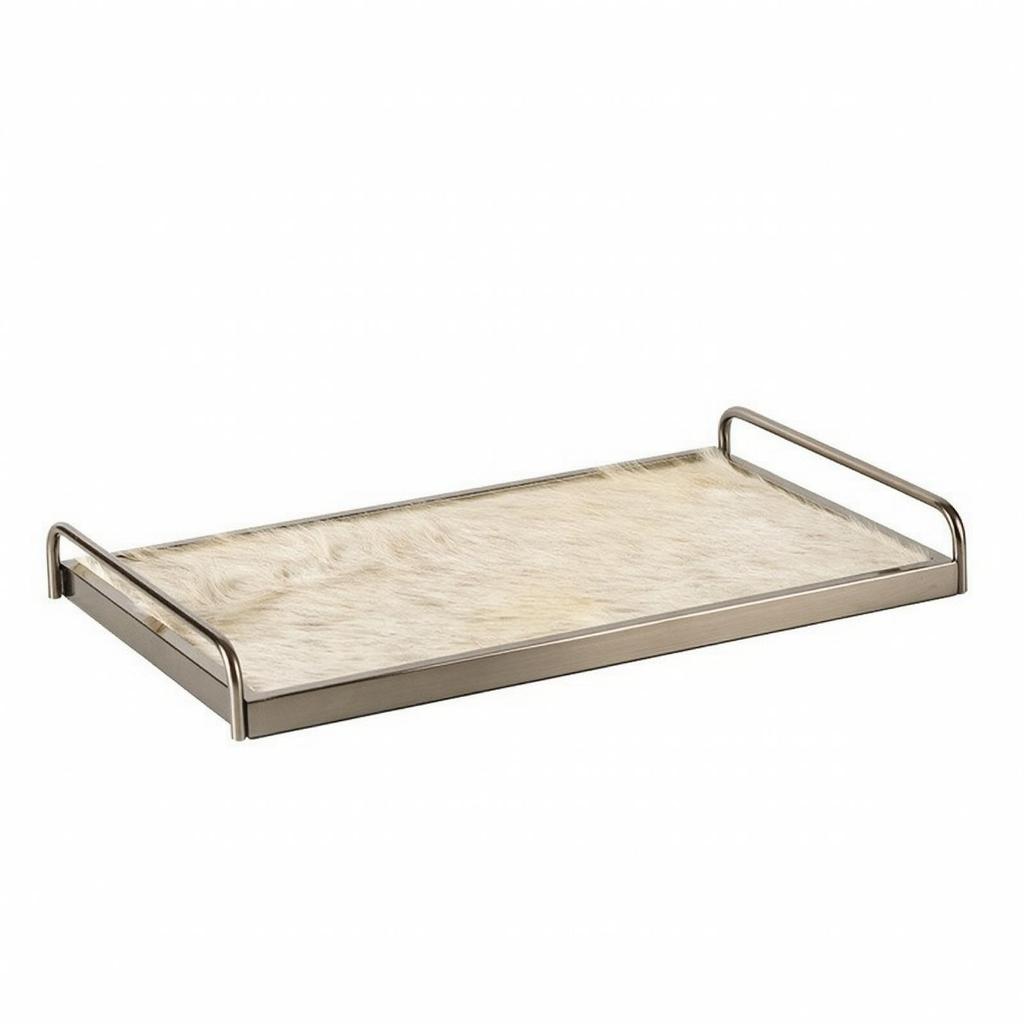 Furred Decorative Storage Tray Metal Finish Frame with SoftLining Lining LowProfile for