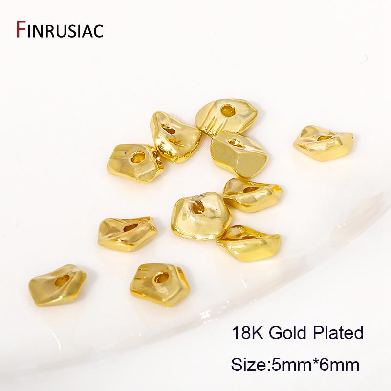 

10/20Pcs 18K Gold Plated Brass Irregular Spacer Bead Separator For DIY Bracelet Making,Loose Beads For Jewelry Making Findings 10 Pcs