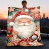 1pc Christmas Ornaments Outdoor Flannel Blanket Soft All Season Polyester Throw , Perfect for Picnics & Travel , Picnic Accessory