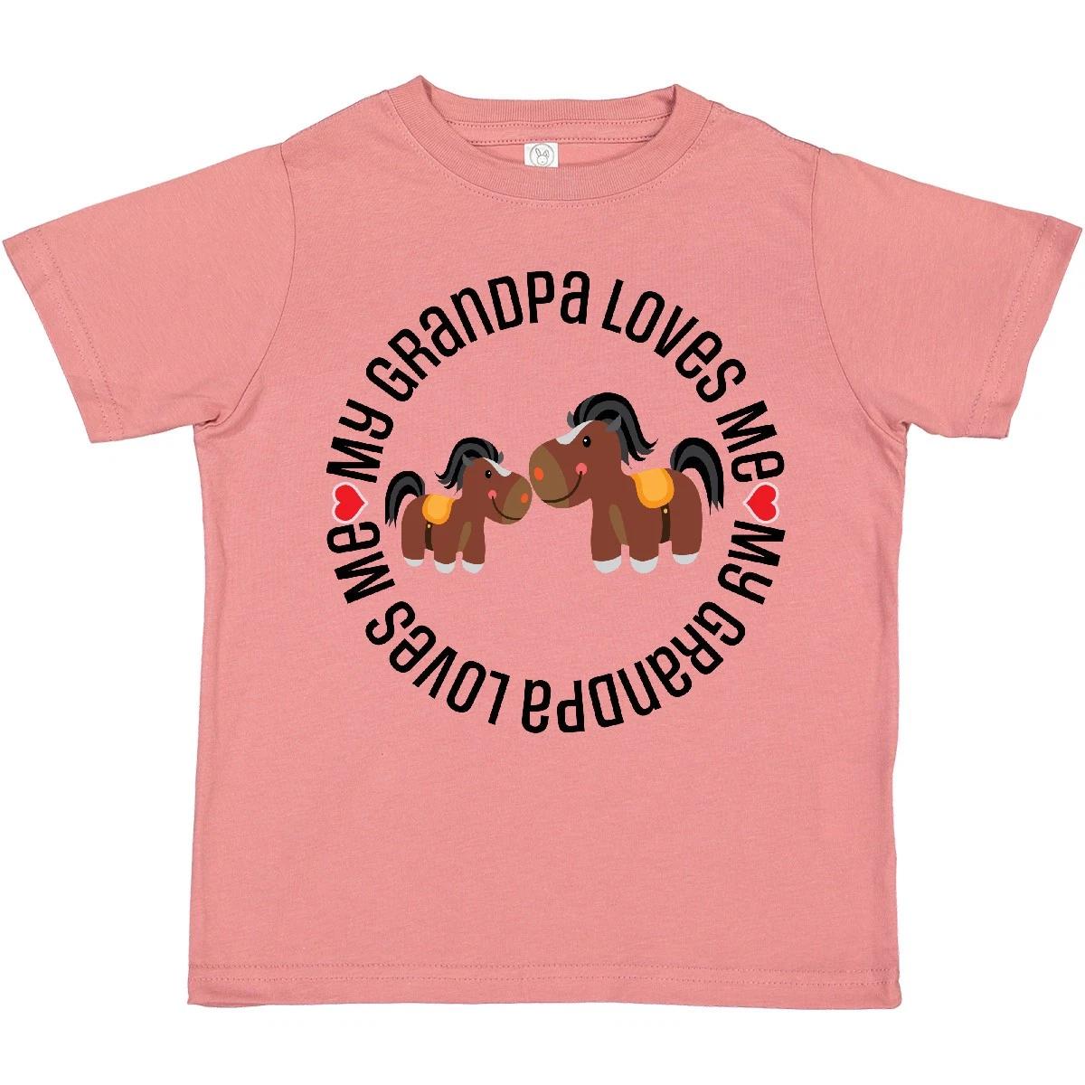 

Inktastic Grandpa Loves Me Grandchild Horse Toddler T-Shirt Grandson Childs Kids 100