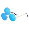 Round Glasses Funny Eyewear Party Decoration 3 Lenses Gold Rim Sunglasses For Trendy Individuals Fashion Events Outdoor
