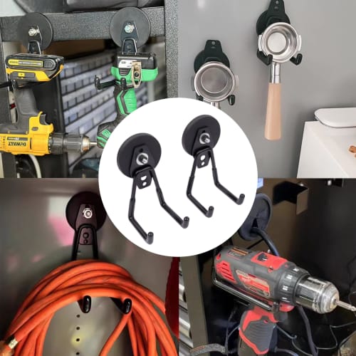 HFS(R) Super Strong Magnetic Hooks, 66mm Diameter, 20kg Vertical Adsorption Force, 2-Piece Set for Wall Mounting