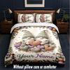 Gnome Theme Custom Text Or Name 3Pcs Bedding Set,1 Flat Sheet & 2 Pillowcases Personalized Home Bedding