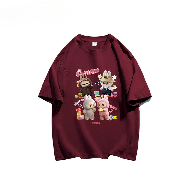 Summer New Labubu Printed Short-sleeved T-shirt Lazy All-match Top