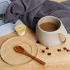 1/2 Sets Ceramic Coffee Mug with Handle and Saucer Coarse Pottery Milk Cup Drinkware Teaware 220ML