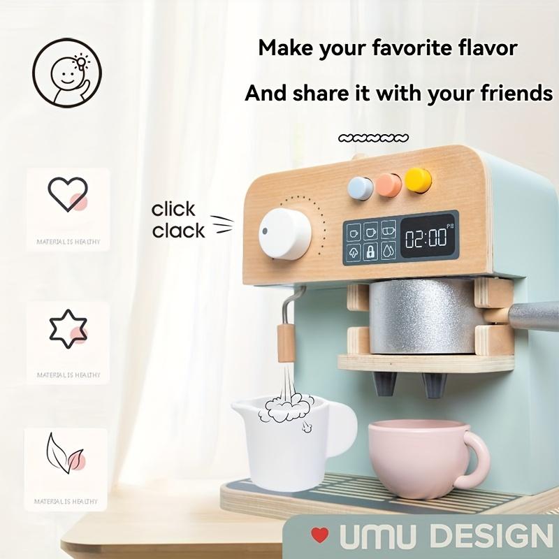 Wooden Coffee Machine Toy Set - Children's Cafe Role-Playing And Early Development Game Toy For Parent-Child Interaction