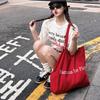 2025 New Red Letter Canvas Bag Spring Lazy Wind Large Capacity Shoulder Tote Bag Leisure Shopping Cloth Bag