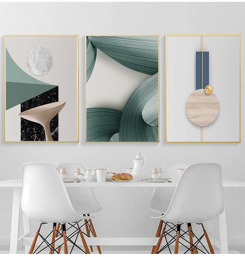 Modern Green Geometric Abstract Canvas Painting Posters and Prints Wall Art Pictures for Bedroom Living Room Nordic Home Decor