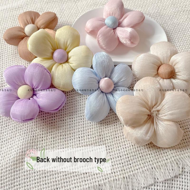 Lurex Cotton-Filled Flower DIY Brooch for Phone Cases, Clothes, Shoes, and Socks