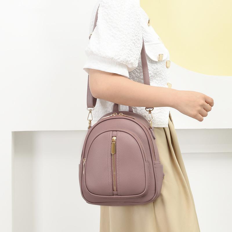 Rucsac de Piele Moale în Stil Coreean la Modă pentru Femei Niche Design 2024 pentru Naveta Zilnică
