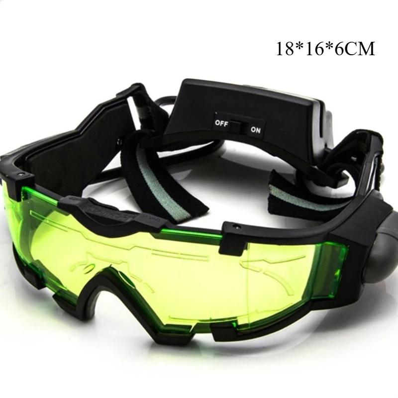 Justerbare LED Night Vision Glassbriller Motorsykkel Motorsykkel Racing Jaktbriller Briller med flip-out lys