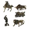 Animale de cupru de epocă Vultur Regele Leu Taur Rinocer Cal de Război Figurine Ornament de birou Accesorii de decorare a casei Artizanat din alamă