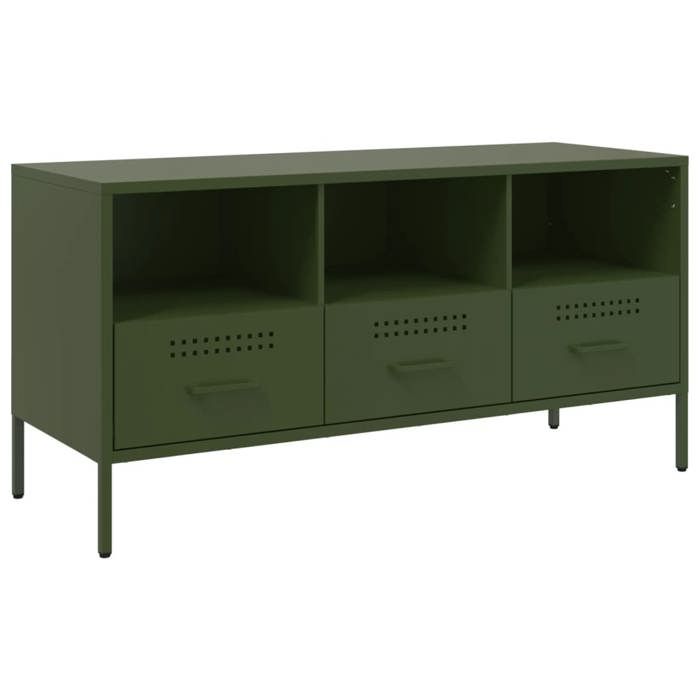 VidaXL TV Cabinet, Television Stand with Legs, TV Stand with Storage Living Room, Olive Green 843040