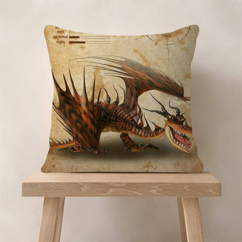 Anime HHow To TTrain Your DDragon Cushion Cover Car Throw Pillow Case For Sofa Car Christmas Gift