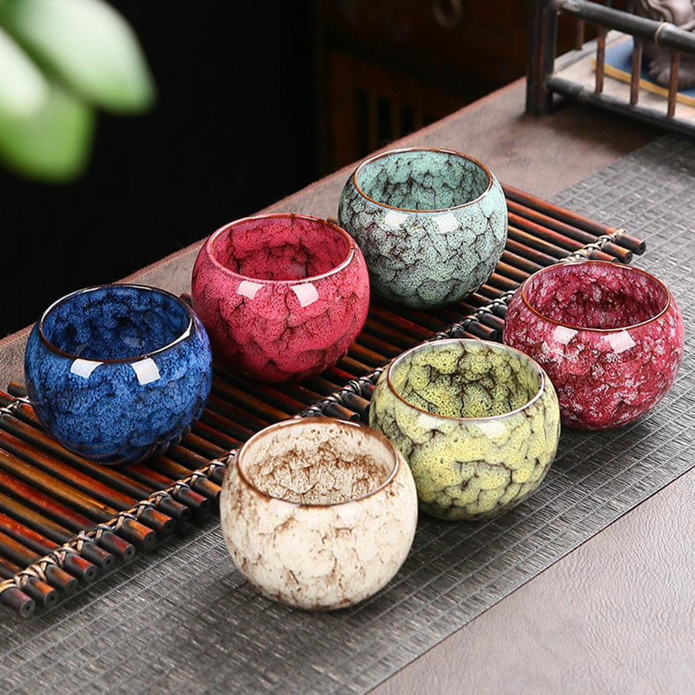 Kiln Change Ceramic Tea Cup Retro Style Smooth Surface Odorless Safe for Hot Cold Drinks Tea Cup Home Use Teacup for Home Use
