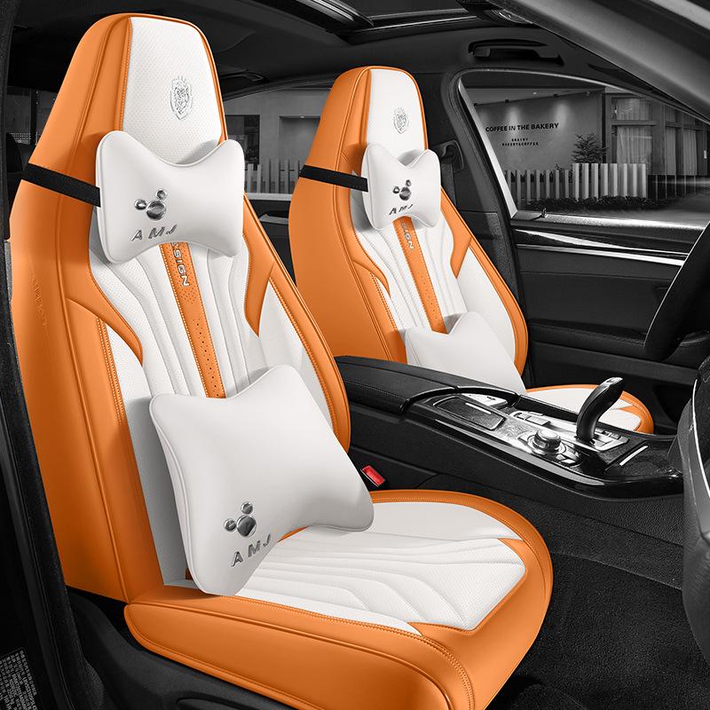 Leather Headrest Car Seat Cushion for BYD Dolphin, Song, Qin Plus DMi Pro EV - Universal Fit