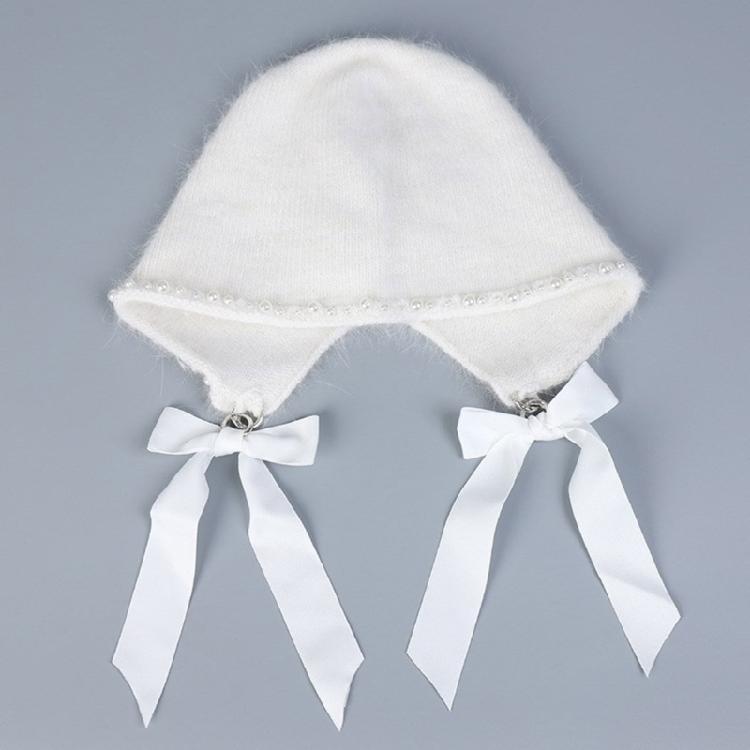Stylish Earflap Hat Elegant Bows Tassels Pearls Earflap Hat Stylish Women Hat for Trendy Accessorizing