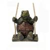 Ornement de Jardin Balançoire Tortue en Résine, Décoration Extérieure de Patio Cour Figurine Animale pour Cour