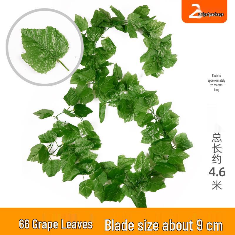 Искусственная ротанговая лиана с зелеными листьями для украшения потолка и водосточной трубы