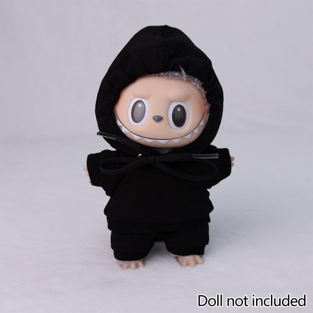 For 17cm Labubu Doll Clothes Fashion Clothes Hoodies Doll Clothes Color Match Hoodies Dolls Accessories Cute Decoration Little Cloths