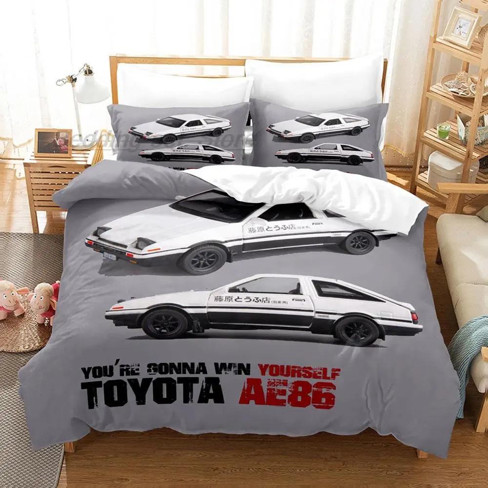 Initial D Ae86 Bedding Collection Single Twin Full Queen King Size Bed Collection Aldult Kid Bedroom Duvetcover Collections 3D Anime With Bed Linen