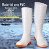 White High-Top Rain Boots: Acid, Alkali, Corrosion Resistant, Waterproof, Oilproof Farm Shoes