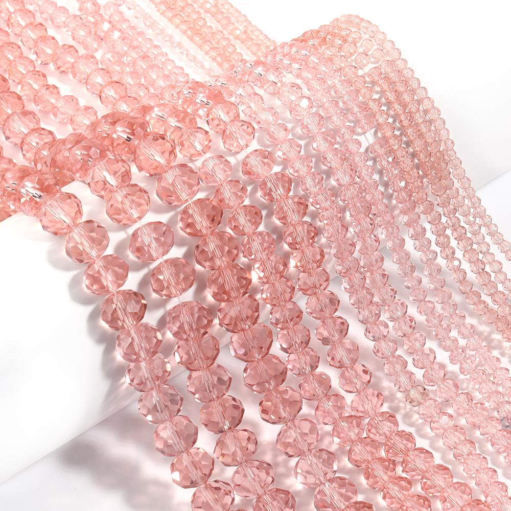 3/4/6/8/10mm Faceted AB Clear Glass Crystal Rondelle Beads Colorful Loose Spacer Beads For Jewelry Making DIY Bracelet Necklace