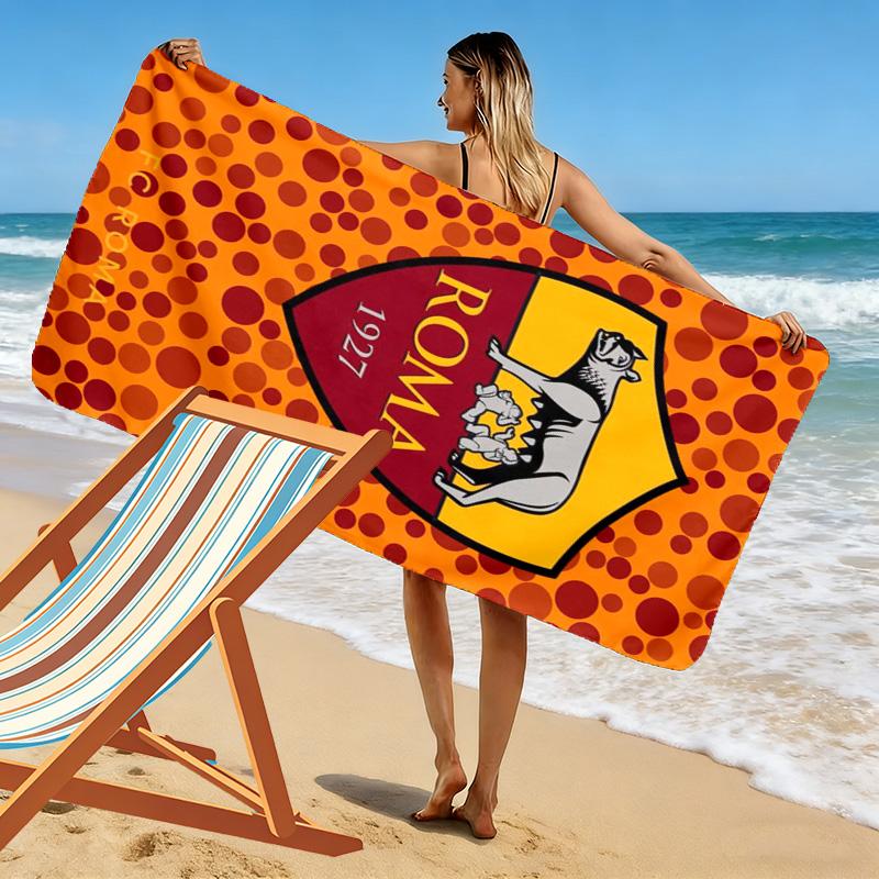 AS Roma Logo Print Beach Towel, Large Soft Quick Dry Towel for Beach Camping Swimming