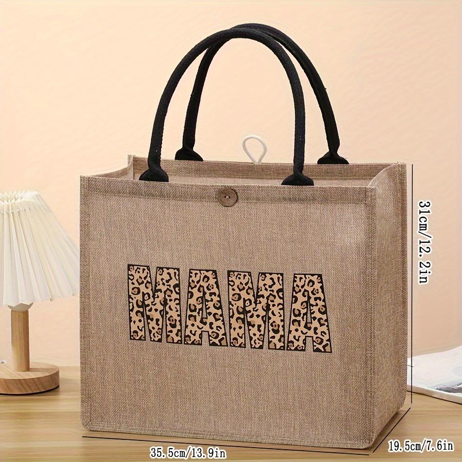 Simple urban cotton and linen girl elements letter trendy ladies handbag lightweight linen bag