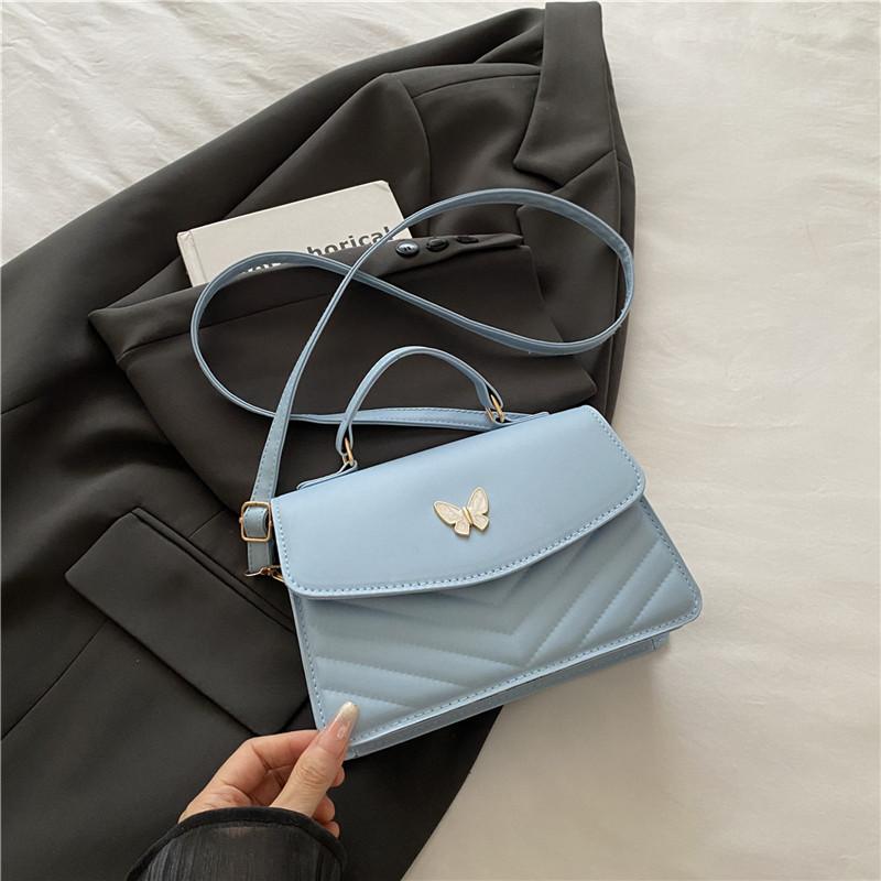 Vintage Faux Leather Shoulder Bag for Women, Butterfly Decor Small Crossbody Purse, Square Bag for Daily Use