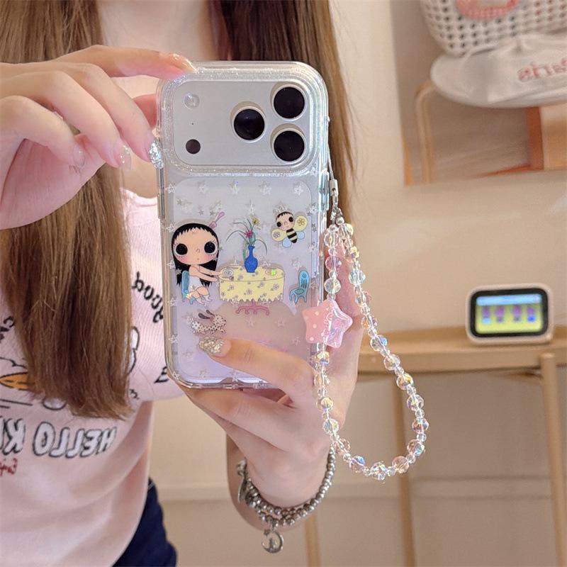Hobby Cartoon Glitter Jade Phone Case for iPhone 17, 16 Pro Max, 15, 14