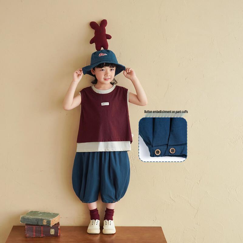 Pantaloni Capri Casual Estivi in Puro Cotone da Ragazzo