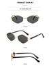 High-End Cross-Border Diamond Metal Sunglasses - Trendy Runway Style with UV Protection